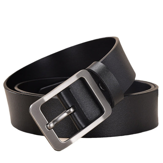 Men's Black Pin Buckle Leather Belt