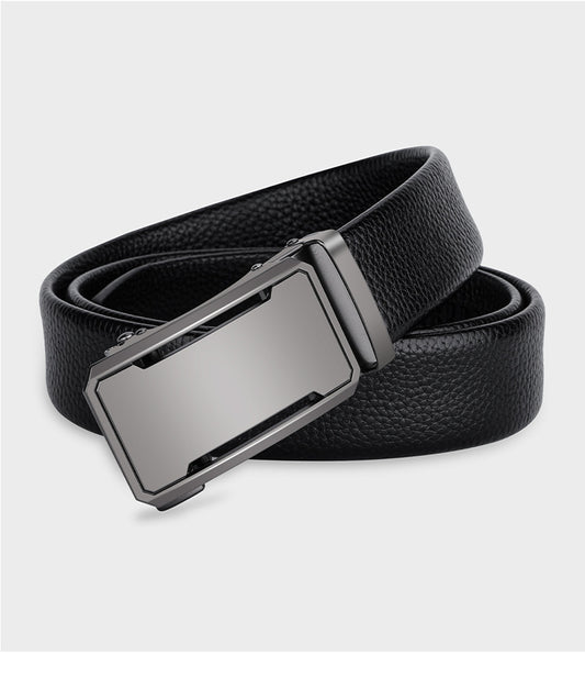 Chic Men's Black Business Genuine Leather Belt