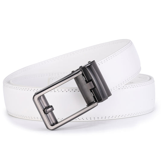 Fashion Men's White Genuine Leather Belt
