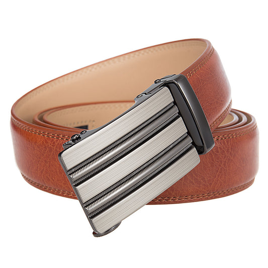 Chic Men's Rufous Genuine Leather Belt