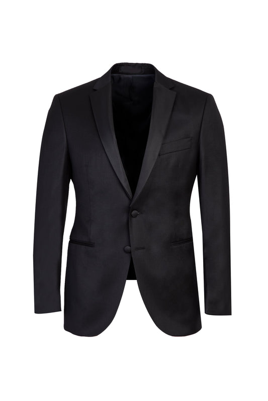 Stylish Black Chic Notched Lapel Wool Business Suits