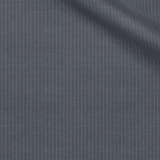 Formal Dark Gray Notched Lapel Pinstriped Wool Business Suits