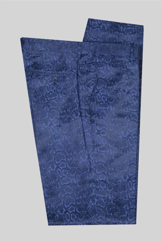 Stylish Dark Navy Jacquard Double Breasted Shawl Lapel Wedding Suits