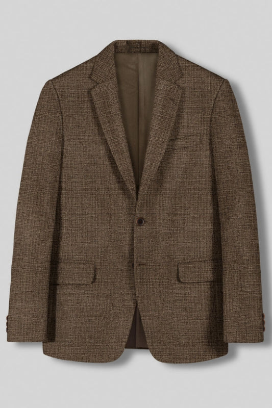 Newest Brown Notched Lapel Wool Business Men Suits