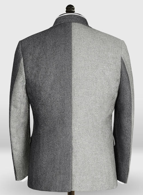 Chic Gray Patchwork Notched Lapel Wool Business Men Suits