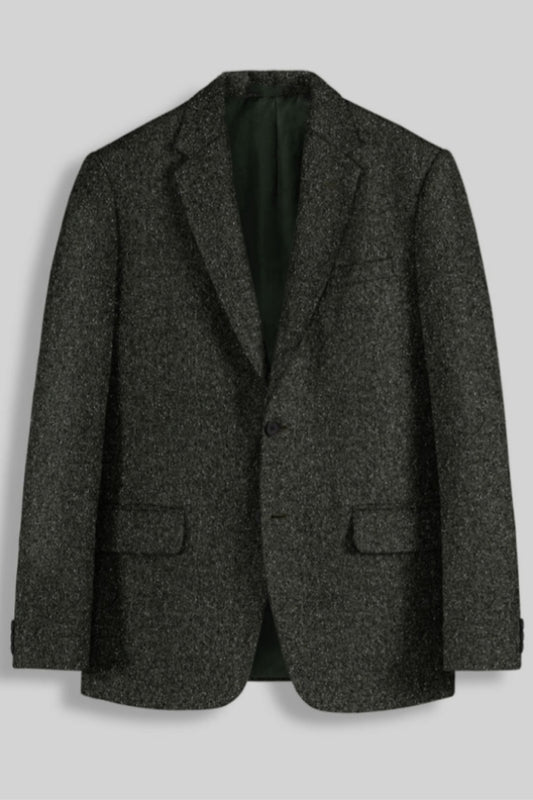 Chic Sparkle Charcoal Gray Notched Lapel Wool Prom Men Suits