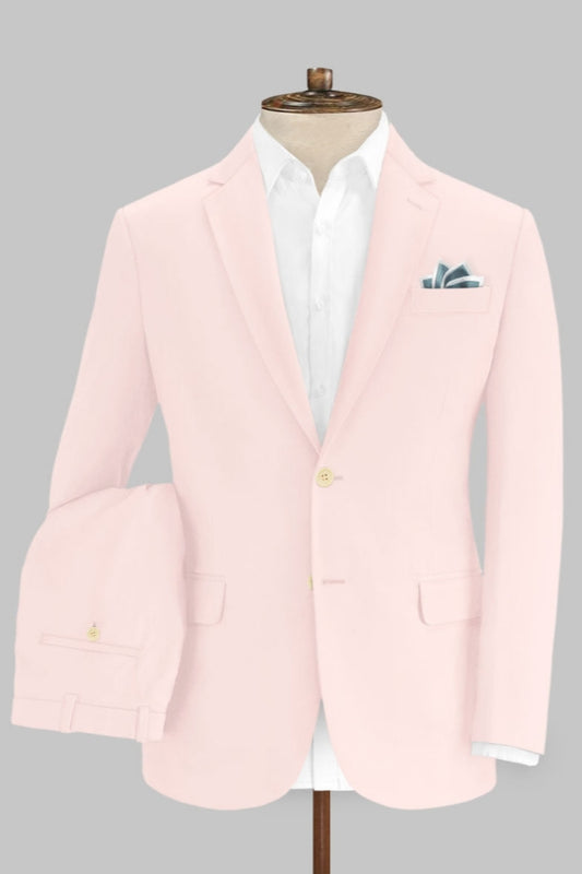 Stylish Pink Notched Lapel Wool Prom Men Suits
