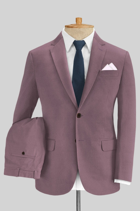 Glamorous Purple Wool Notched Lapel Prom Suits