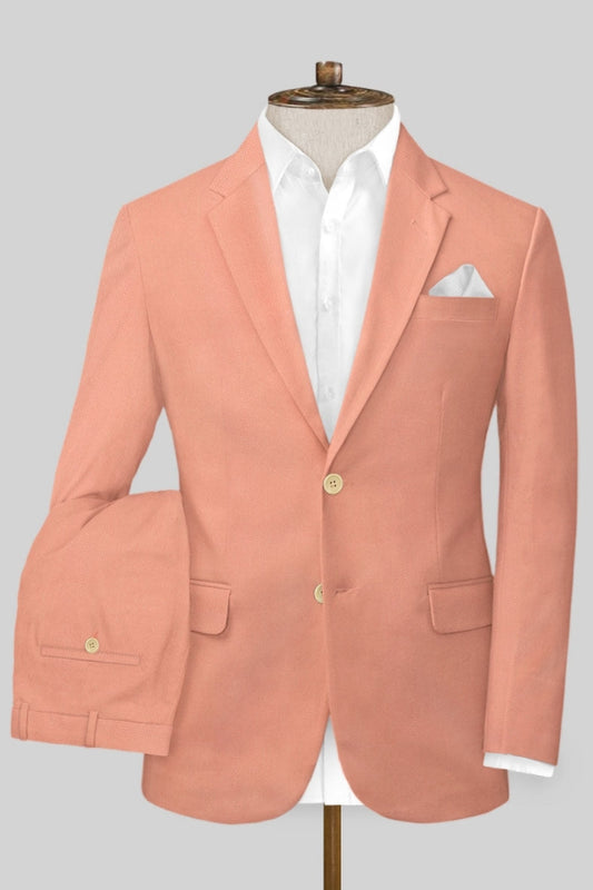 New Arrival Pink Stylish Wool Notched Lapel Prom Suits
