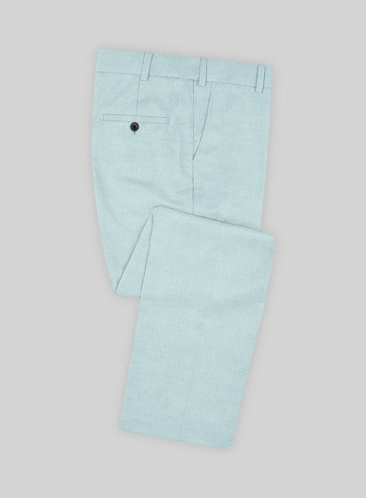 Close Fitting Blue Trendy Wool Notched Lapel Prom Men Suits