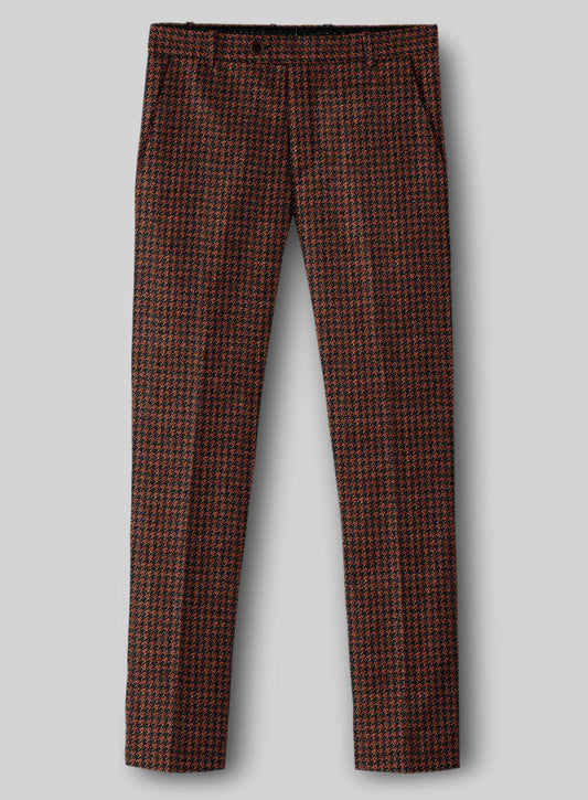 Handsome Brown Houndstooth Notched Lapel Wool Business Men Suits