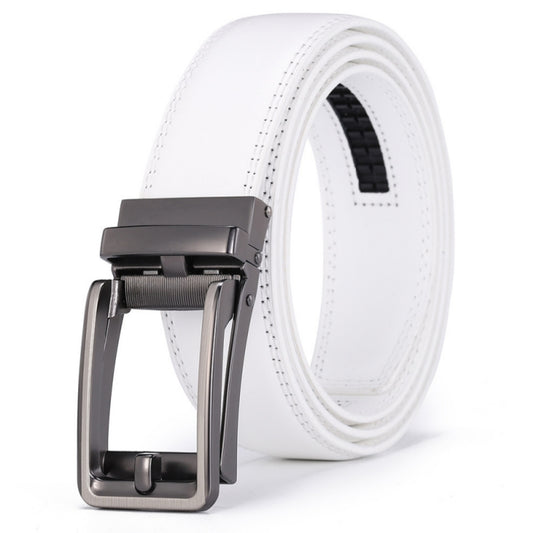 Fashion Men's White Genuine Leather Belt