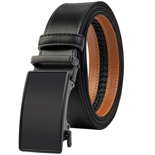 Modern Black Men's Automatic Buckle Leather Belt