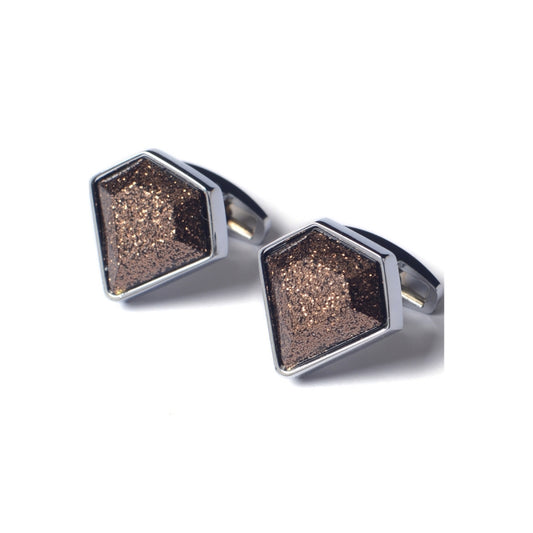 Luxury Bronze Sparkle Silver Frame Cufflinks
