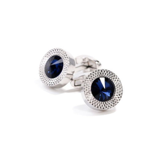 Luxury Silver Blue Gemstone Cufflinks