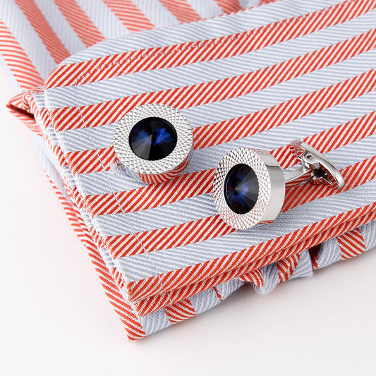 Luxury Silver Blue Gemstone Cufflinks