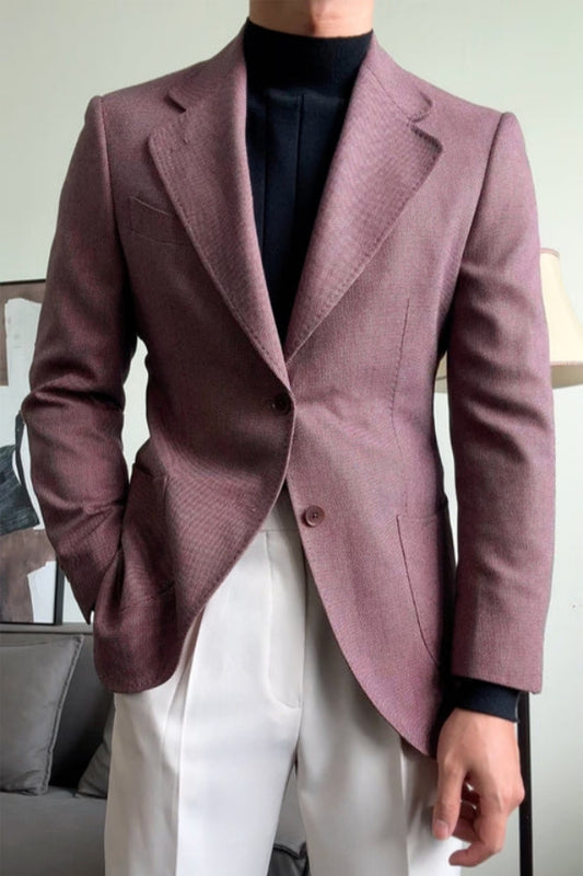 Bespoke Dust Mauve Notched Lapel Wool Prom Men Suits