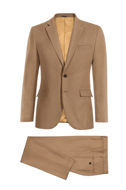 Cool Sand Notch Laple Wool Business Suits