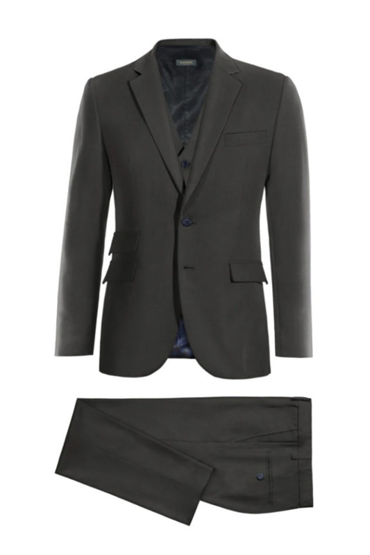 New Arrival Dark Gray Notched Lapel 3 Pieces Wool Business Suits