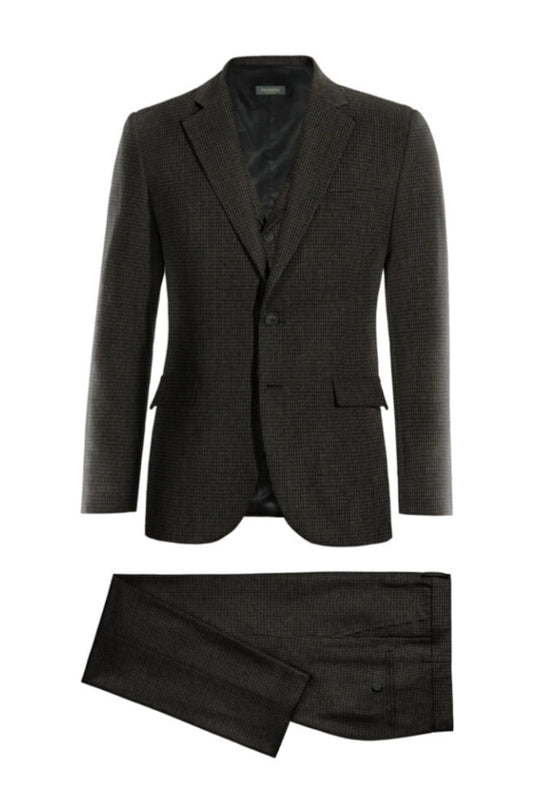 Chic Black 3 Pieces Notched Lapel Wool Business Suits