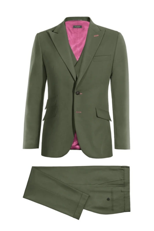 Popular Sage Green 3 Pieces Wool Prom Suits