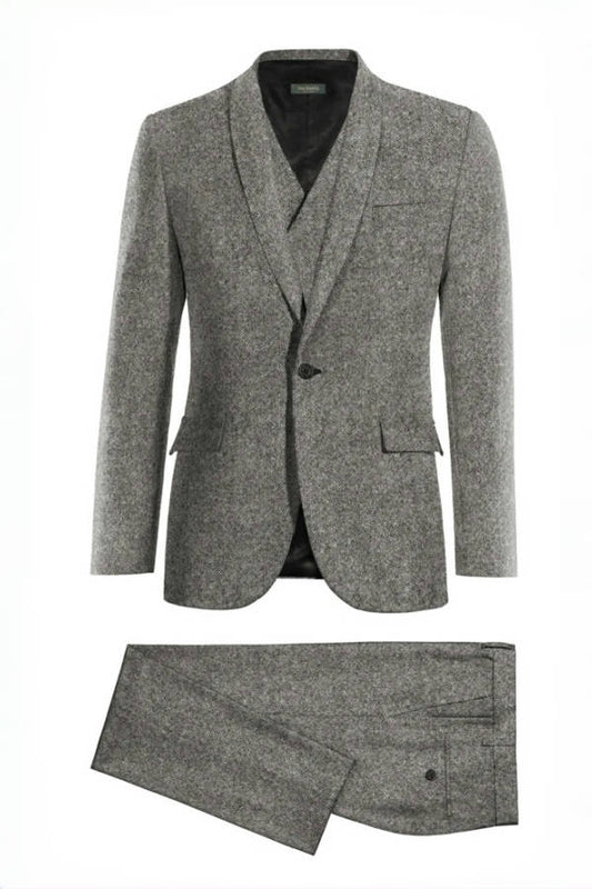 Newest Gray Fashion 3 Pieces Wool Business Suits
