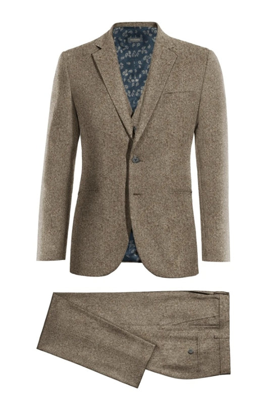 Gentle Gray 3 Pieces Notched Lapel Wool Business Suits