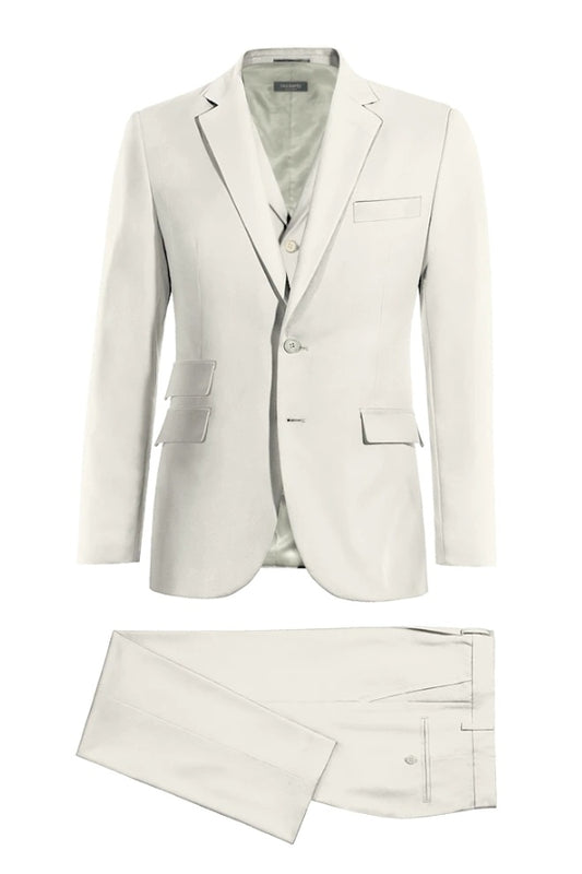 Off-White 3 Pieces Newest Slim Fit Wool Men's Business Suits