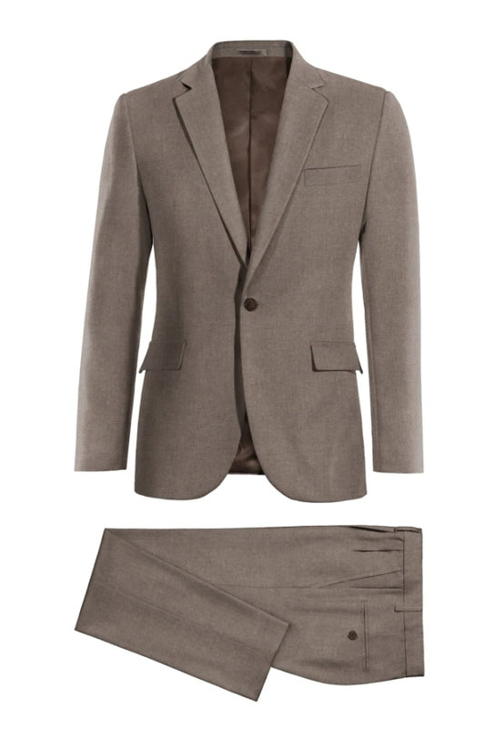 Handsome Brown Notched Lapel Wool Business Men Suits