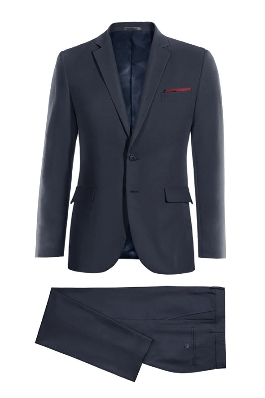 Modern Navy Newest Notched Lapel Wool Business Suits