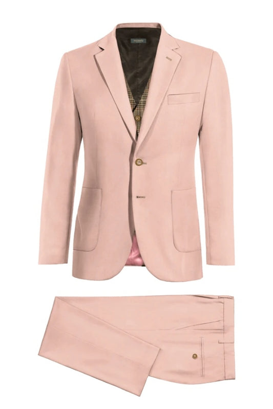 Beautiful Pink 2 Pieces Notched Lapel Wool Business Suits
