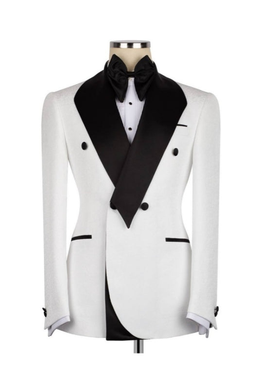 Fashion White New Arrival Shawl Lapel Wool Wedding Suits