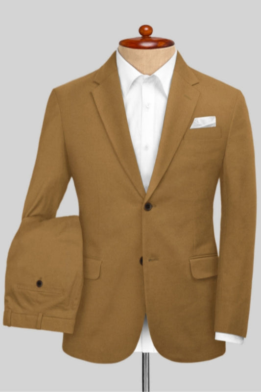 Fashion Camel Notched Lapel Wool Prom Men Suits