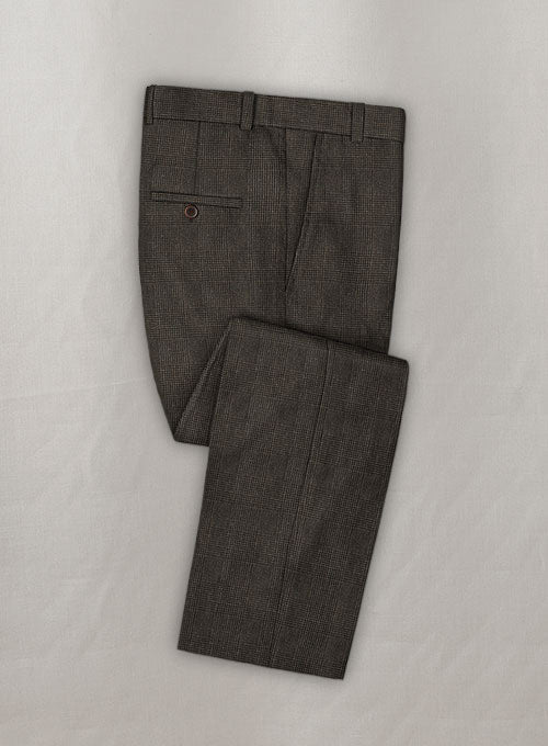 Trendy Brown Plaid Notched Lapel Business Suits