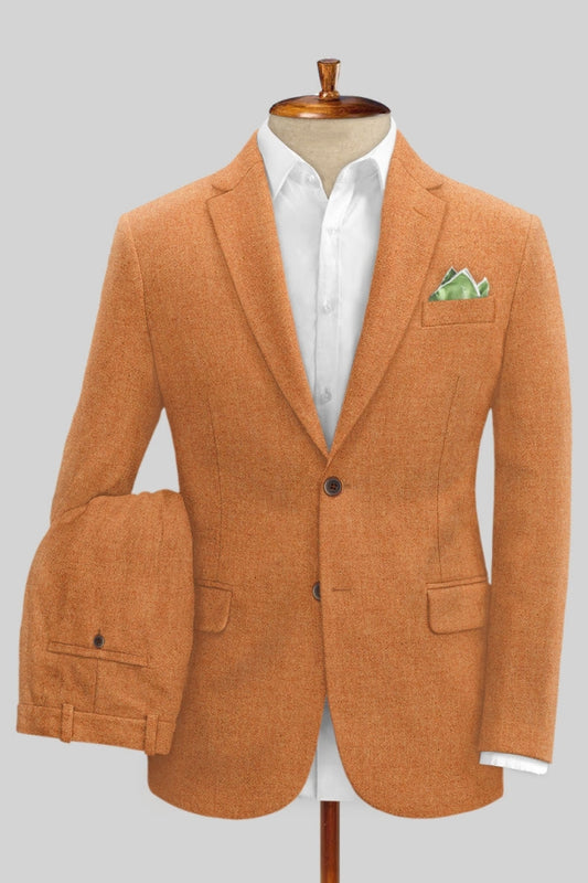 Chic Orange New Arrival Notched Lapel Wool Prom Suits