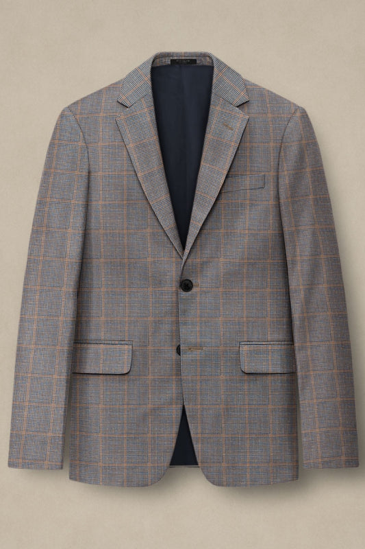 Newest Gray Plaid Business Suits For Men