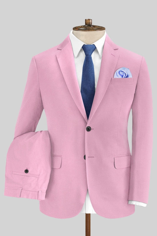 Stylish Pink Wool Notched Lapel Prom Suits