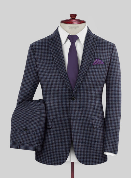 Chic Purple Plaid Notched Lapel New Arrival Business Suits