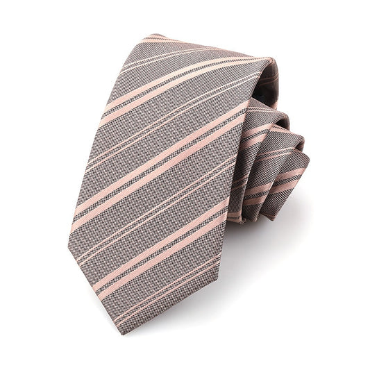 Gray And Pink Stripe Tie