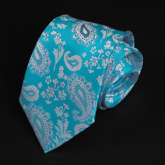 Exquisite Sky Blue Jacquard Tie