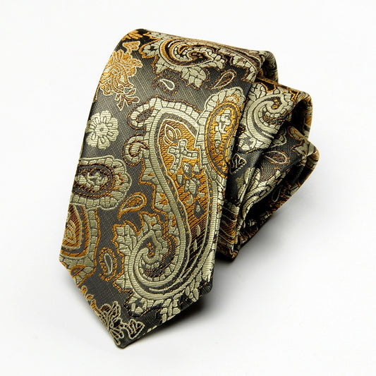 Classic Dark Brown And Black Jauquard Tie