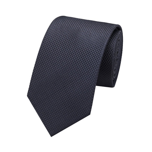 Simple Dark gray Solid Textured Tie