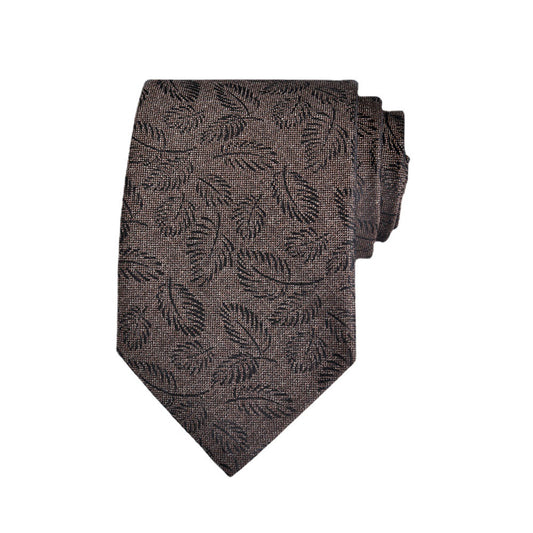 New Arrival Brown Botanical Textured Tie