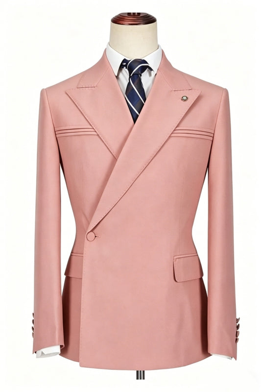 Pink New Arrival One Button Wool Slim Fit Prom Suits